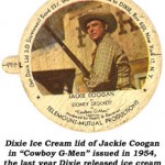 Jackie Coogan on cowboy-G-men-ice cream lid